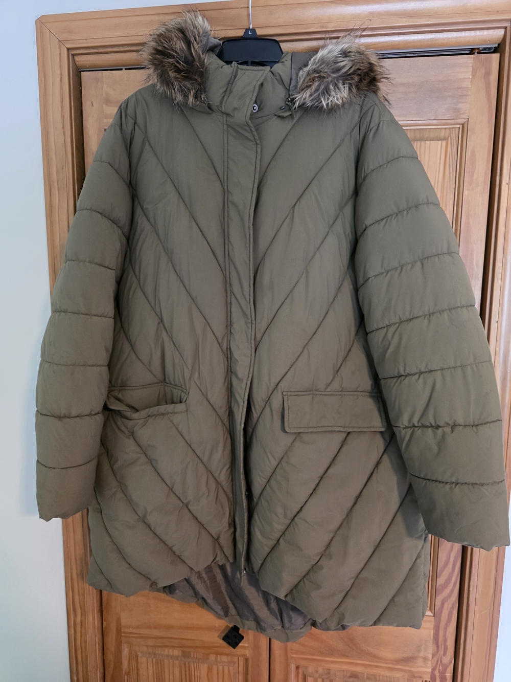 Maurices Olive Green Quilted Puffer Coat Size 2x